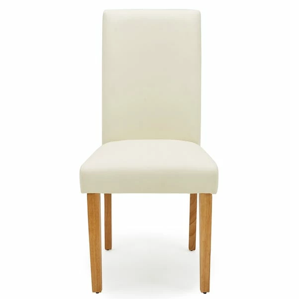 Dunelm Hugo Set Of 2 Faux Leather Cream Dining Chairs 6 Dunelm Hugo Set Of 2 Faux Leather Cream Dining Chairs - Image 4
