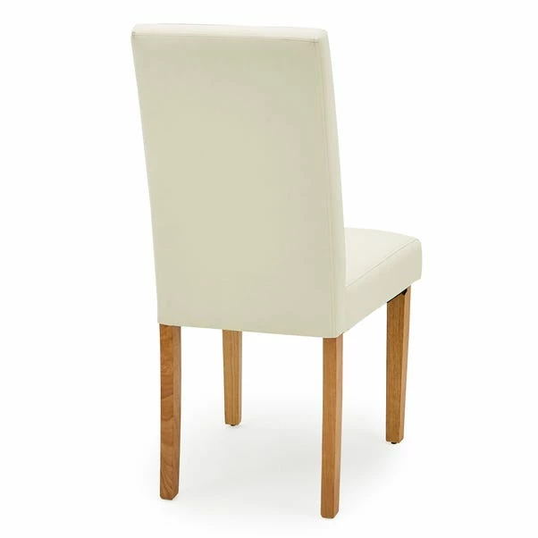 Dunelm Hugo Set Of 2 Faux Leather Cream Dining Chairs 8 Dunelm Hugo Set Of 2 Faux Leather Cream Dining Chairs - Image 6