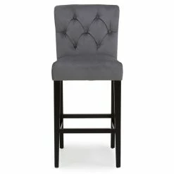 Dunelm Newbury Bar Stool Grey Velvet