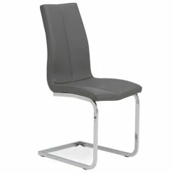 Dunelm Jamison Set Of 2 Faux Leather Grey Dining Chairs -furniture Shop 30668447 alt02