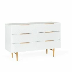 Dunelm Maurice 6 Drawer Chest, White -furniture Shop 30685398 alt03