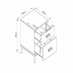 Dunelm Fulton 2 Drawer Slim Bedside Table -furniture Shop 30685768 alt09