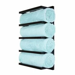 Lloyd Pascal Matt Black 5 Tier Wall Towel Rack