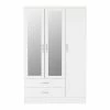 Seconique Nevada Triple 2 Drawer Wardrobe, Mirrored -furniture Shop 30693659