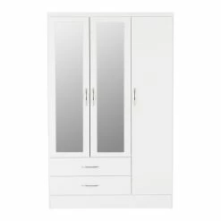 Seconique Nevada Triple 2 Drawer Wardrobe, Mirrored