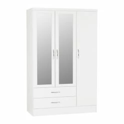 Seconique Nevada Triple 2 Drawer Wardrobe, Mirrored -furniture Shop 30693659 alt03