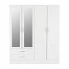 Seconique Nevada 4 Door 2 Drawer Wardrobe, Mirrored -furniture Shop 30693661