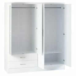Seconique Nevada 4 Door 2 Drawer Wardrobe, Mirrored -furniture Shop 30693661 alt02