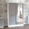 Birlea Lynx 132cm Sliding Double Wardrobe, Mirrored -furniture Shop 30693715