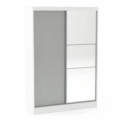 Birlea Lynx 132cm Sliding Double Wardrobe, Mirrored -furniture Shop 30693715 alt01