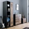 Lloyd Pascal Single Wardrobe With Side Shelves, Black 2 Lloyd Pascal Single Wardrobe With Side Shelves, Black -furniture Shop 30701967