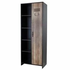 Lloyd Pascal Single Wardrobe With Side Shelves, Black 7 Lloyd Pascal Single Wardrobe With Side Shelves, Black -furniture Shop 30701967 alt01