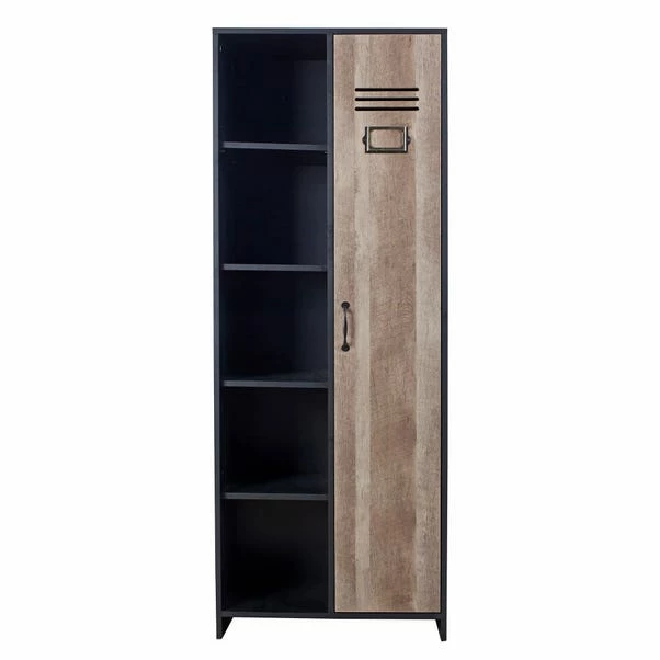 Lloyd Pascal Single Wardrobe With Side Shelves, Black 5 Lloyd Pascal Single Wardrobe With Side Shelves, Black - Image 3