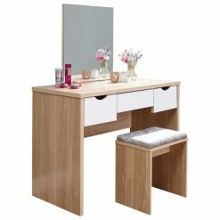 GFW Elizabeth 3 Drawer Dressing Table Set With Mirror