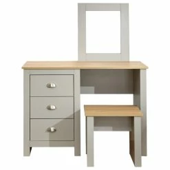 GFW Lancaster 3 Drawer Dressing Table Set With Mirror