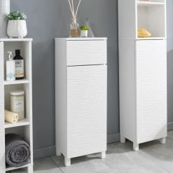 Lloyd Pascal White Wave Floor Cabinet