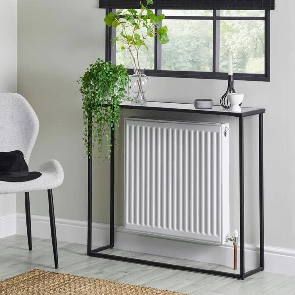 Dunelm Sullivan Black Slim Console Radiator Cover 3 Dunelm Sullivan Black Slim Console Radiator Cover