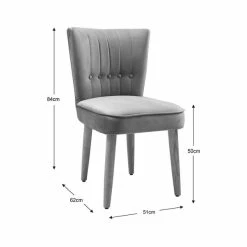 Dunelm Isla Velvet Dining Chair -furniture Shop 30713369 alt09