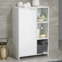 Lloyd Pascal Jaxon White Console Unit With Open Shelves