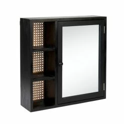 Dunelm French Cane Black Mirror Cabinet -furniture Shop 30747349 alt02