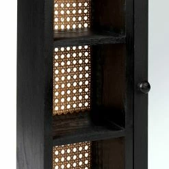 Dunelm French Cane Black Mirror Cabinet -furniture Shop 30747349 alt03