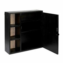 Dunelm French Cane Black Mirror Cabinet -furniture Shop 30747349 alt04