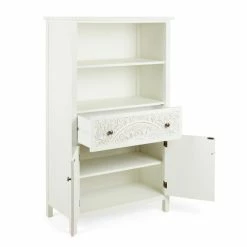 Dunelm Samira Tall 2 Door & 1 Drawer Chest, White -furniture Shop 30748013 alt02