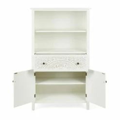 Dunelm Samira Tall 2 Door & 1 Drawer Chest, White -furniture Shop 30748013 alt04