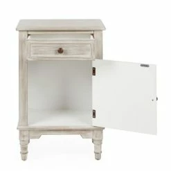 Dunelm Lucille 1 Drawer & 1 Door Bedside Table, White Wash -furniture Shop 30748018 alt03