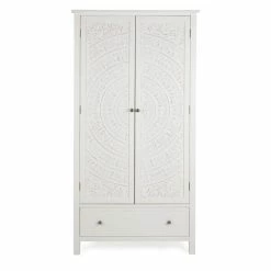 Dunelm Samira Double 1 Drawer Wardrobe, White -furniture Shop 30749089 alt01