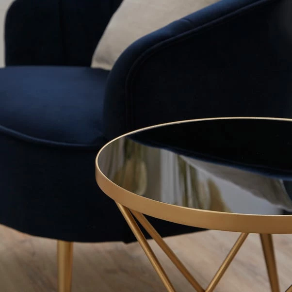 Dunelm Zoey Black Top Gold Effect Side Table 4 Dunelm Zoey Black Top Gold Effect Side Table - Image 2