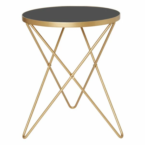 Dunelm Zoey Black Top Gold Effect Side Table 5 Dunelm Zoey Black Top Gold Effect Side Table - Image 3