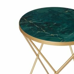 Dunelm Zoey Green Marble Effect Side Table -furniture Shop 30762776 alt03