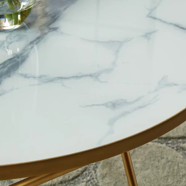 Dunelm Zoey White Marble Effect Coffee Table 4 Dunelm Zoey White Marble Effect Coffee Table - Image 2