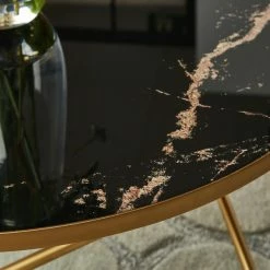 Dunelm Zoey Black Marble Effect Coffee Table -furniture Shop 30764037 alt01