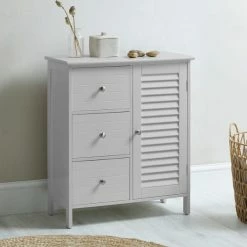 Dunelm Nautical Grey 3 Drawer Console Unit