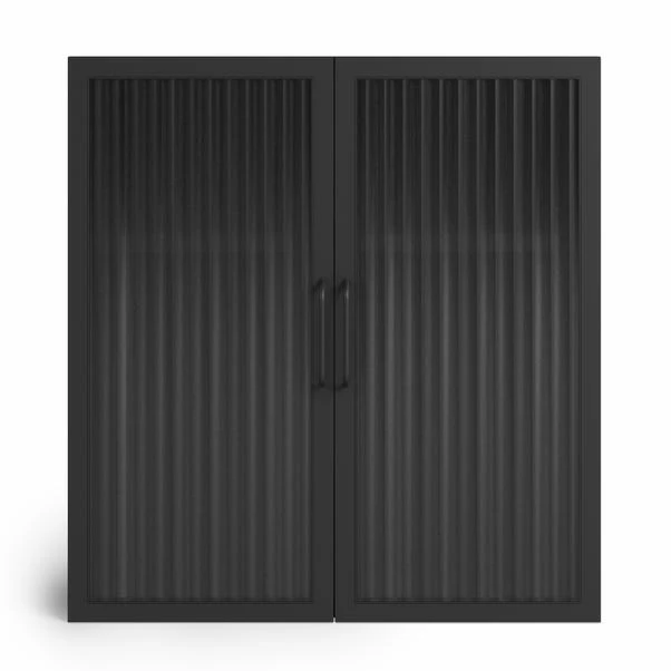 Dunelm Stannis Reeded Glass Double Door Wall Cabinet 5 Dunelm Stannis Reeded Glass Double Door Wall Cabinet - Image 3