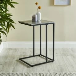Dunelm Charlie Concrete Effect C-Shaped Side Table -furniture Shop 30765713 alt02