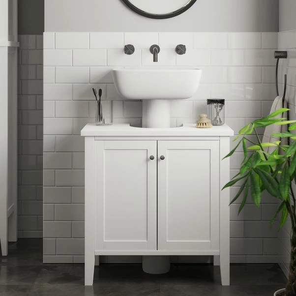 Dunelm Lynton White Compact Bathroom Under Sink Unit 3 Dunelm Lynton White Compact Bathroom Under Sink Unit