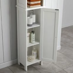 Dunelm Rimini White Tall Cabinet -furniture Shop 30765735 alt03