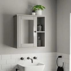 Dunelm Lynton Grey Compact Bathroom Wall Cabinet
