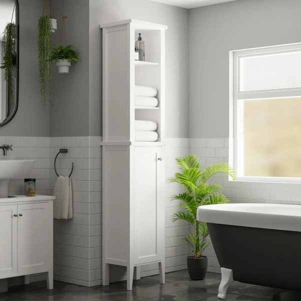 Dunelm Lynton White Compact Bathroom Tall Unit 3 Dunelm Lynton White Compact Bathroom Tall Unit