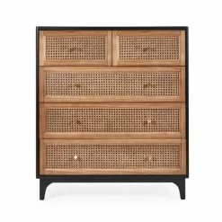 Dunelm Franco 5 Drawer Chest, Black -furniture Shop 30768078 alt01