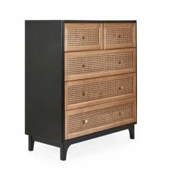 Dunelm Franco 5 Drawer Chest, Black -furniture Shop 30768078 alt02
