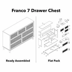 Dunelm Franco 7 Drawer Chest, Black -furniture Shop 30768079 alt09