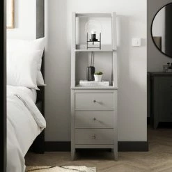 Julian Bowen Shop 20 Dunelm Lynton 3 Drawer Ladder Bedside Table, Grey