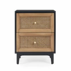 Dunelm Franco 2 Drawer Bedside Table, Black & Cane 12 Dunelm Franco 2 Drawer Bedside Table, Black & Cane -furniture Shop 30768465 alt04