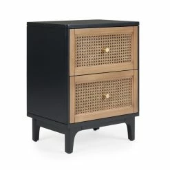 Dunelm Franco 2 Drawer Bedside Table, Black & Cane 13 Dunelm Franco 2 Drawer Bedside Table, Black & Cane -furniture Shop 30768465 alt05