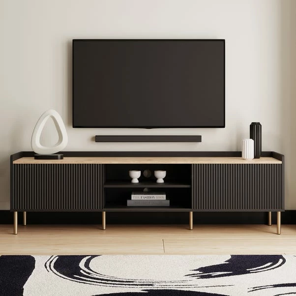 Dunelm Georgi Extra Wide TV Unit Black 3 Dunelm Georgi Extra Wide TV Unit Black