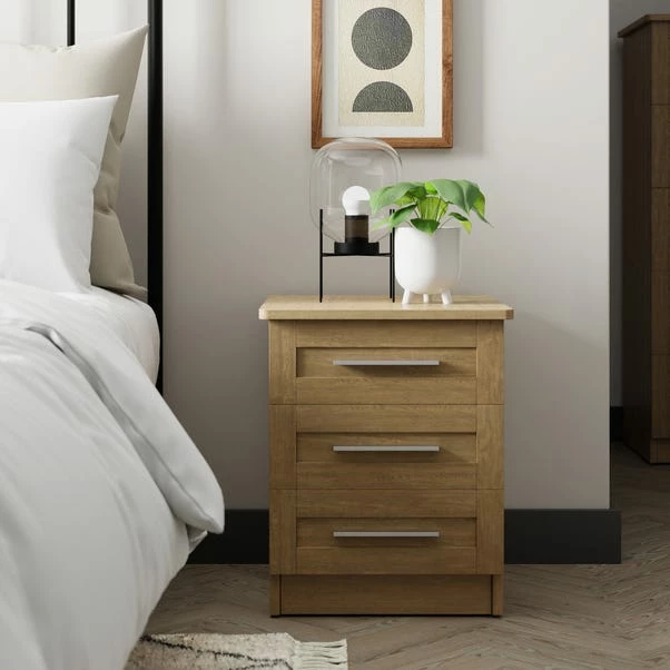Dunelm Toby 3 Drawer Bedside Table 3 Dunelm Toby 3 Drawer Bedside Table